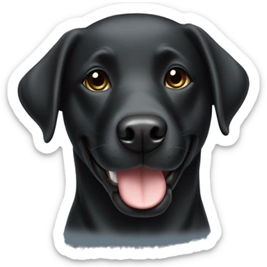 A happy and friendly black labrador dog sticker
