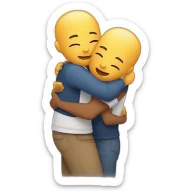 two friends hugging sticker