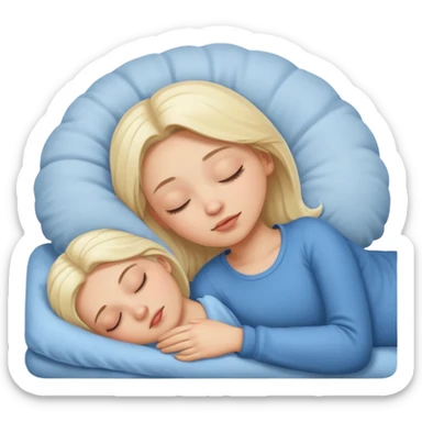 White blonde girl sleeping sticker