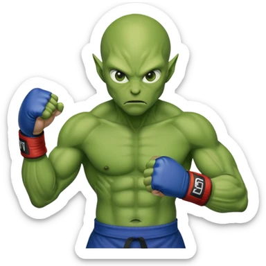 alien MMA fighter sticker