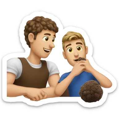 truffle cut with young man nearby  sticker