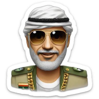 Yaser arafat wearing pride glasses  sticker