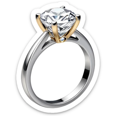 glitter white diamond married ring sticker