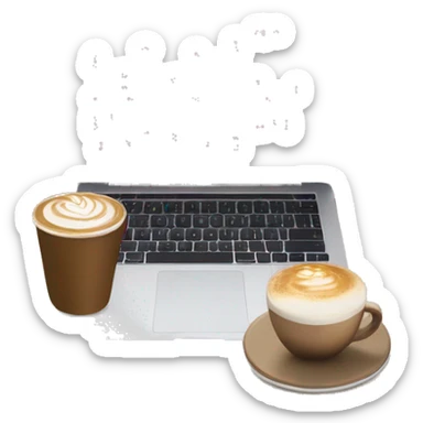 MacBook with a cappucino  sticker