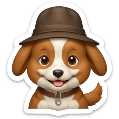 dog with a hat sticker