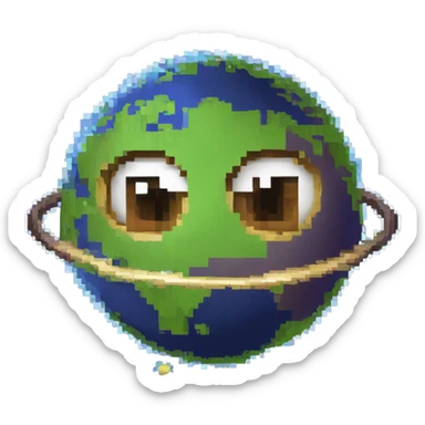8bit planet sticker