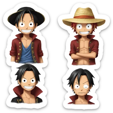 Luffy with shanks of one piece sticker