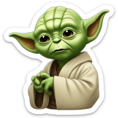 Maître yoda qui fait un bisou sticker