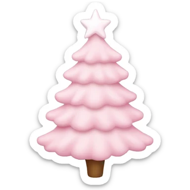 pastel pink christmas tree sticker