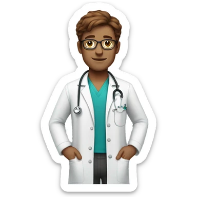 male doctor with glasses and brown haire sticker