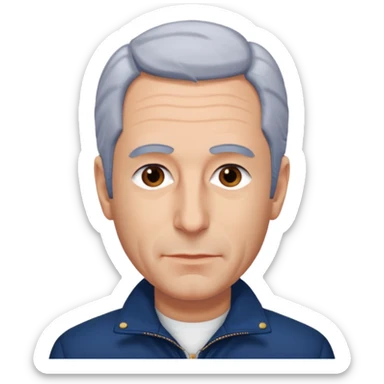 Jeffery Epstein with dark blue jacket  sticker