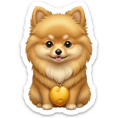 Create a golden pomeranian, all cute and adorable entire  only face and body  sticker