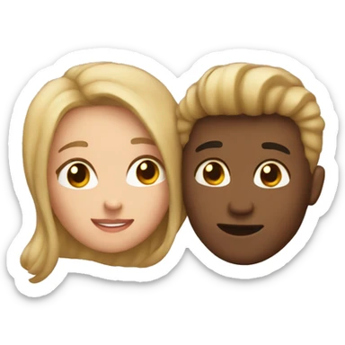 A couple falling in love at first sight sticker