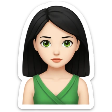 green dress black hair sticker