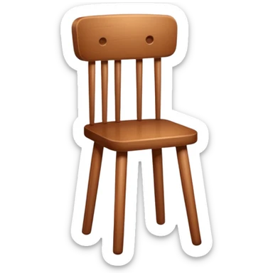 Wooden chair with only seat and  with three legs sticker