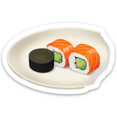 california sushi roll on a plate sticker