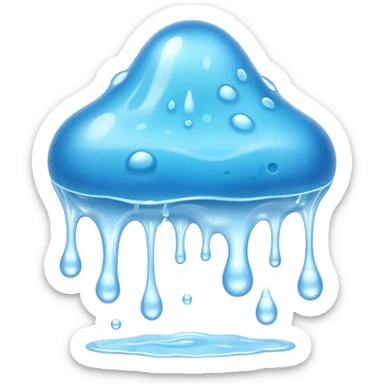 Cinematic Realistic Clear Blue Slime, glossy and translucent with a soft blue hue, light reflecting off its smooth surface, subtle bubbles trapped inside, slightly jiggling with movement, delicate highlights enhancing its wet and squishy texture, glowing with a soft, magical aura. sticker