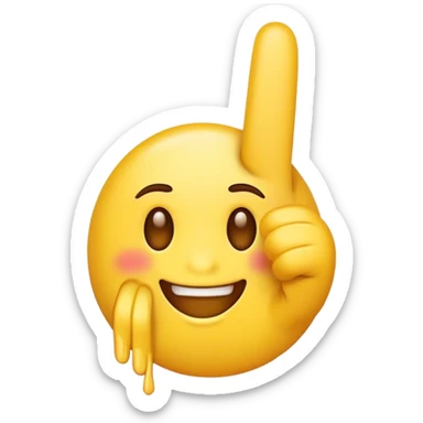 yellow emoji throwing up a middle finger and smiling  sticker