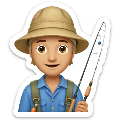 happy fisherman sticker