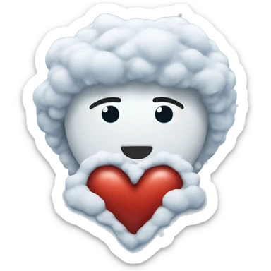 Snow and heart sticker