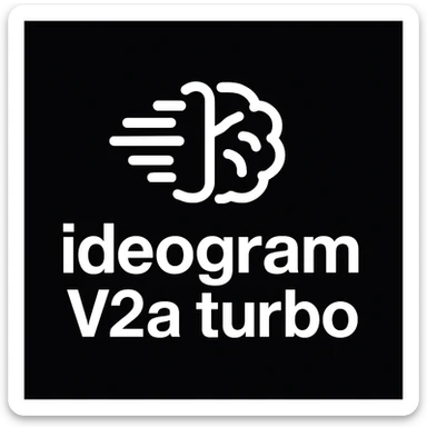 recreate this logo with text of "ideogram V2a turbo", MAKE IT FIT IN SQAURE  sticker