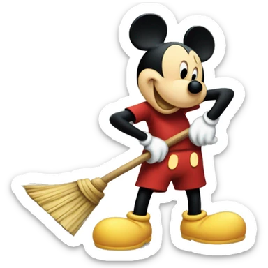 Mickey Mouse sweeping sticker