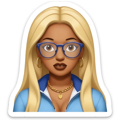 rapper Megan Thee Stallion wear glasses sticker