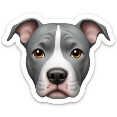 dog pitbull gray sticker