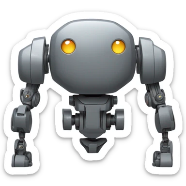 It is directly inspired by the design of chassis for competition robots. The image presents a stylized abstraction of a chassis, with straight and angular lines that evoke the robust and modular structure of robots. A contour that simulates the shape of a chassis stands out, with defined corners and strokes that recall the mounting plates and supports of a robot. dark gray, complementing the technological and structural image of the logo. sticker