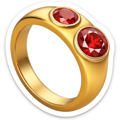 red ring marry red diamond metal prata sticker