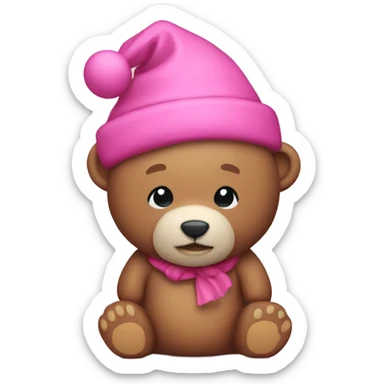 Pink Christmas bear sticker