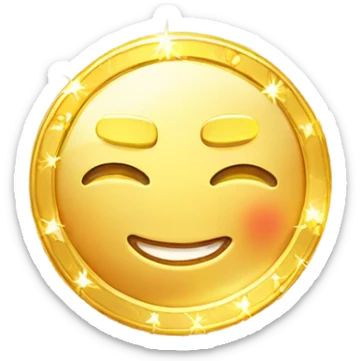 Cute Golden Coin Sparkling sticker