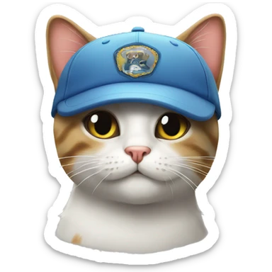 Cap cat sticker
