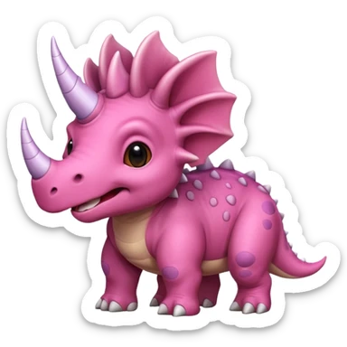 Triceratops cute pink 2d sticker