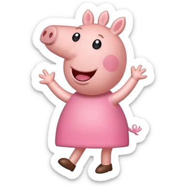 Peppa pig doing the griddy sticker