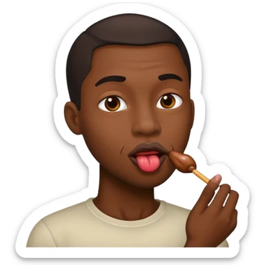 cursed black man licking lips sticker