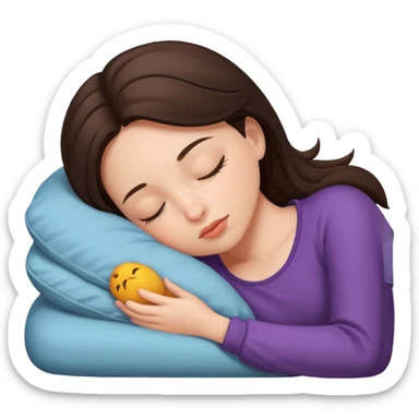 Brunette girl sleeping sticker