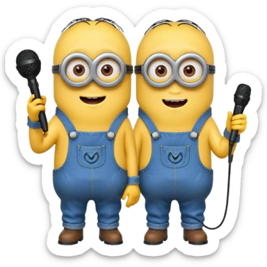 Minions singing, with micro sticker
