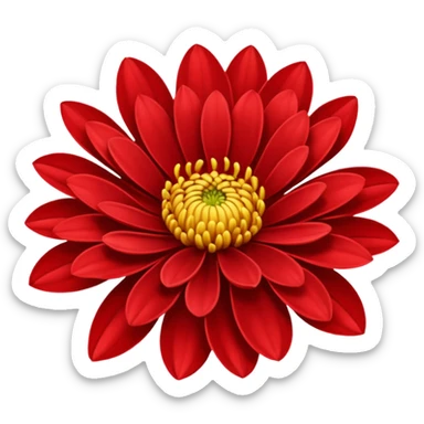 chrysanthemum flower red sticker