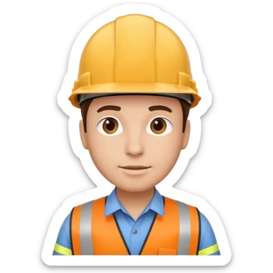 engineer in hard hat top view sticker