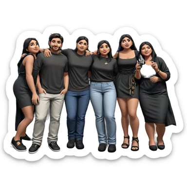 nighttime gathering of friends sticker