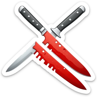 Knife – Bloody kitchen knife glinting sticker