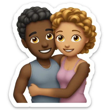 Couple cuddling sticker