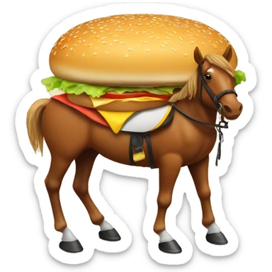 Burger on a horse  sticker