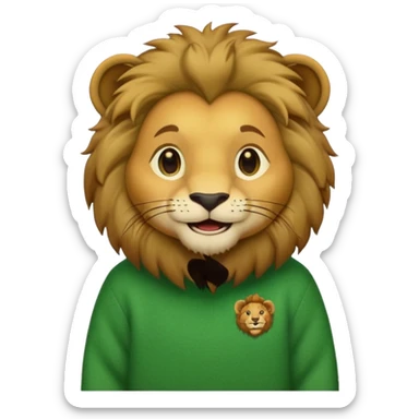 lion wearing green jumper sticker