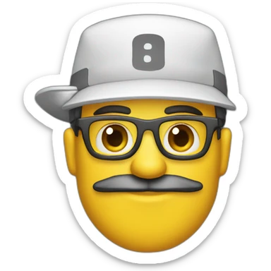 developer with cap write "UpperCase" sticker