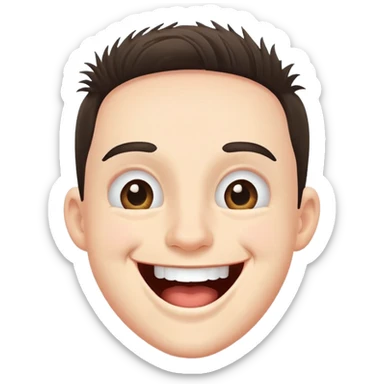 laughing boi with lashes  sticker