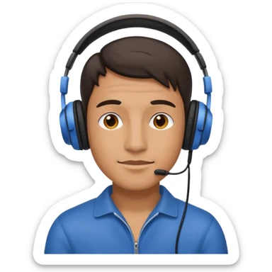 Man with over-ear headphones sticker