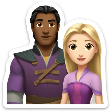 Short Mulan and tall Rapunzel sticker