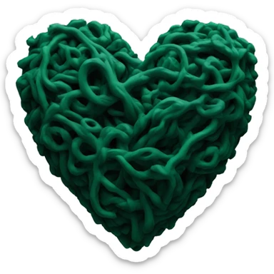 heart-deep-green-and-black-color sticker